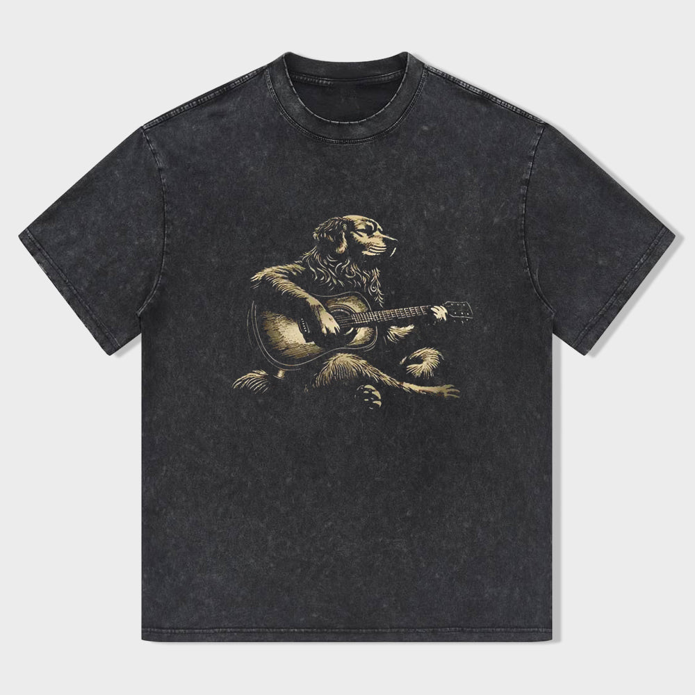 Golden Retriever Playing Acoustic Guitar T-shirt