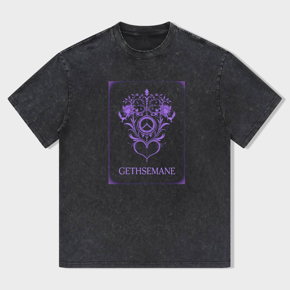 Gethsemane Graphic T-Shirt with Purple Design for Men Women Unisex Casual Tee