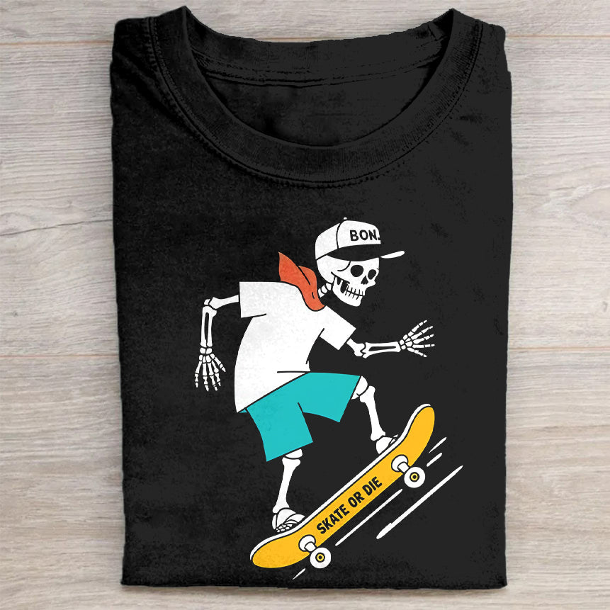 Skateboard Skeleton Graphic T-Shirt