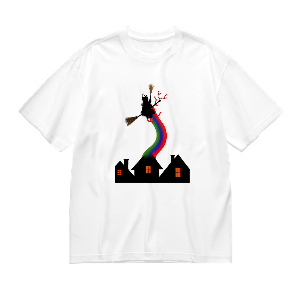 Witch Silhouette Design White T-Shirt