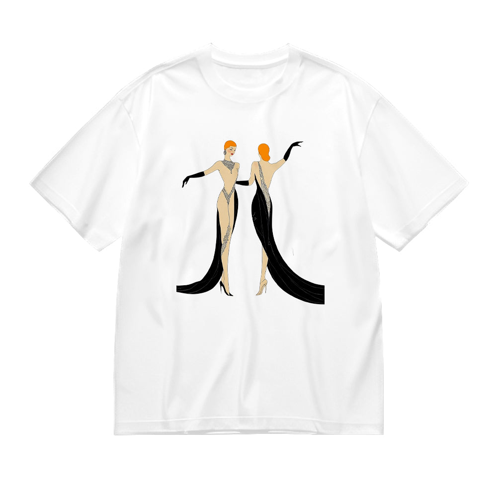 Elegant Fashion Illustration White T-Shirt
