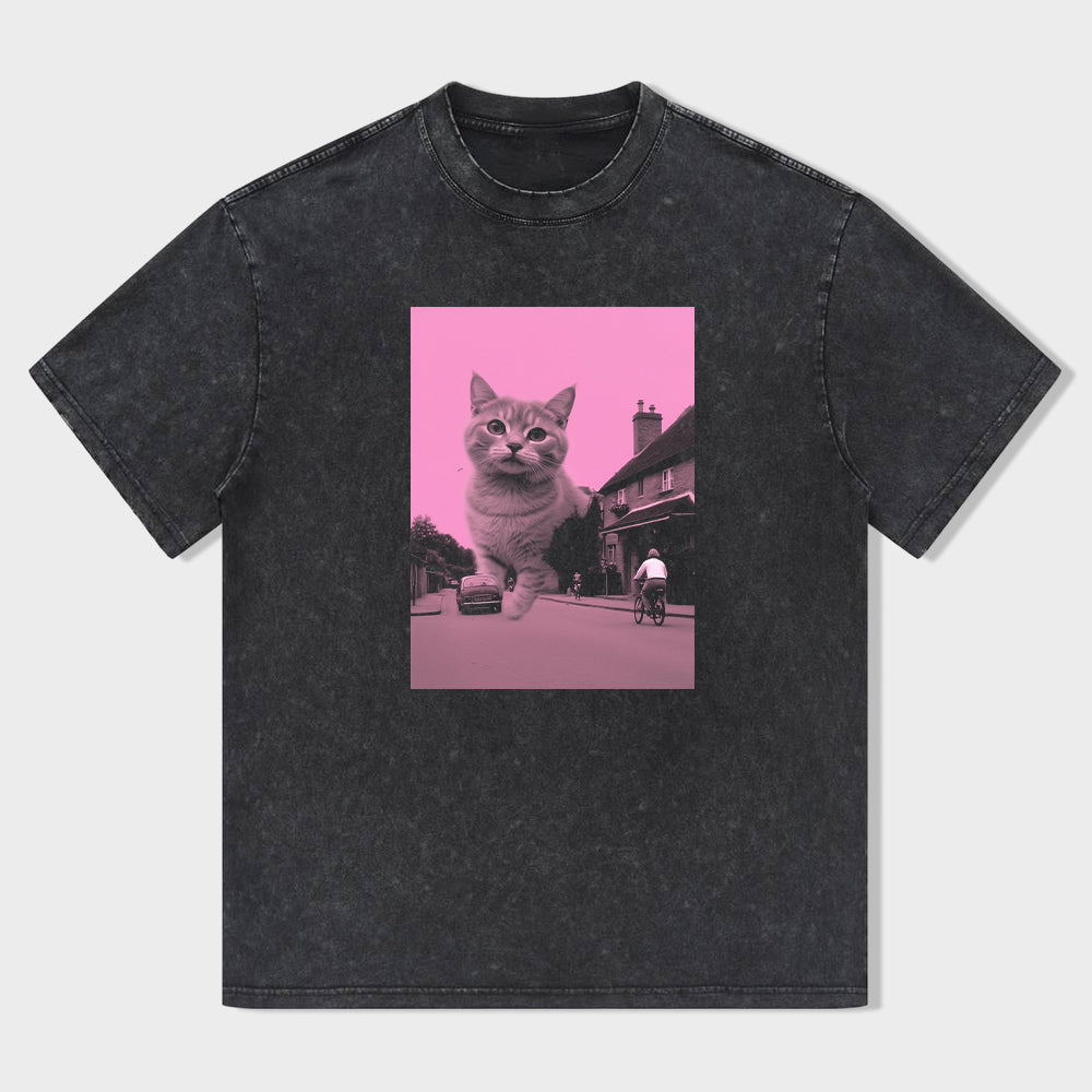 Cute Cat Graphic Print T-Shirt