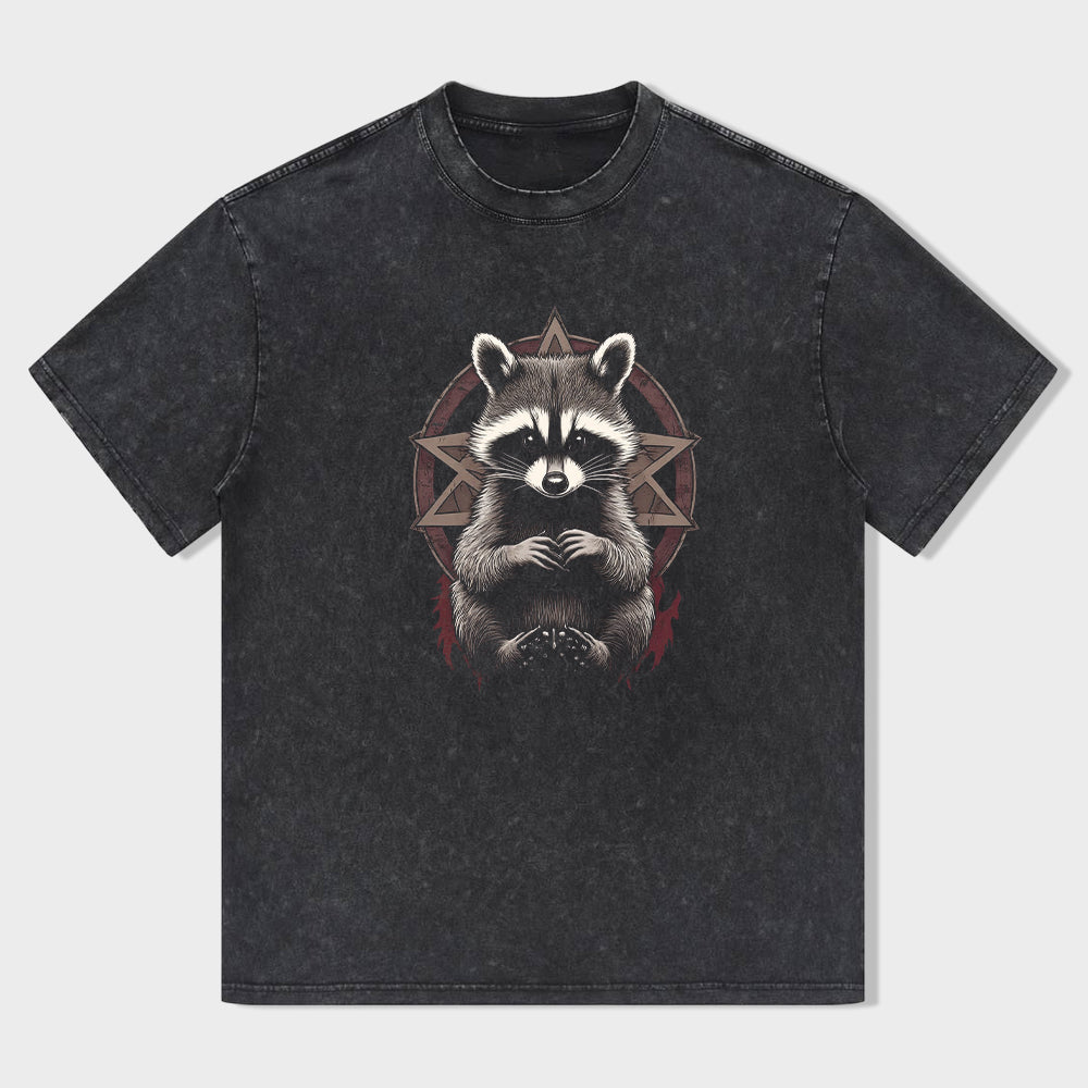 Raccoon Graphic Print Men's Casual T-Shirt