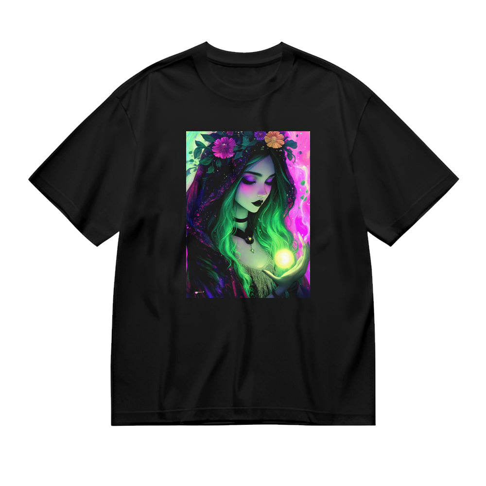 Neon Fantasy Girl Graphic T-Shirt