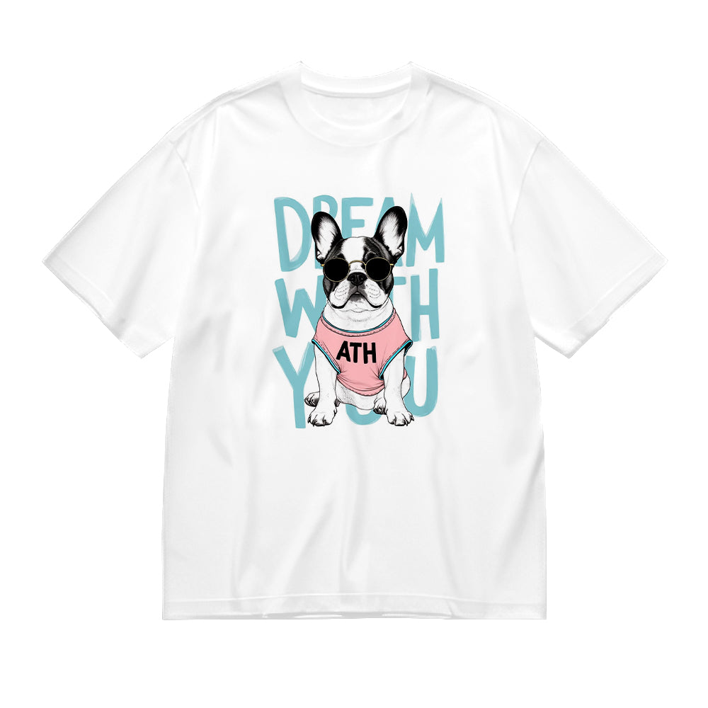 Dream With You Cute Dog Graphic T-Shirt