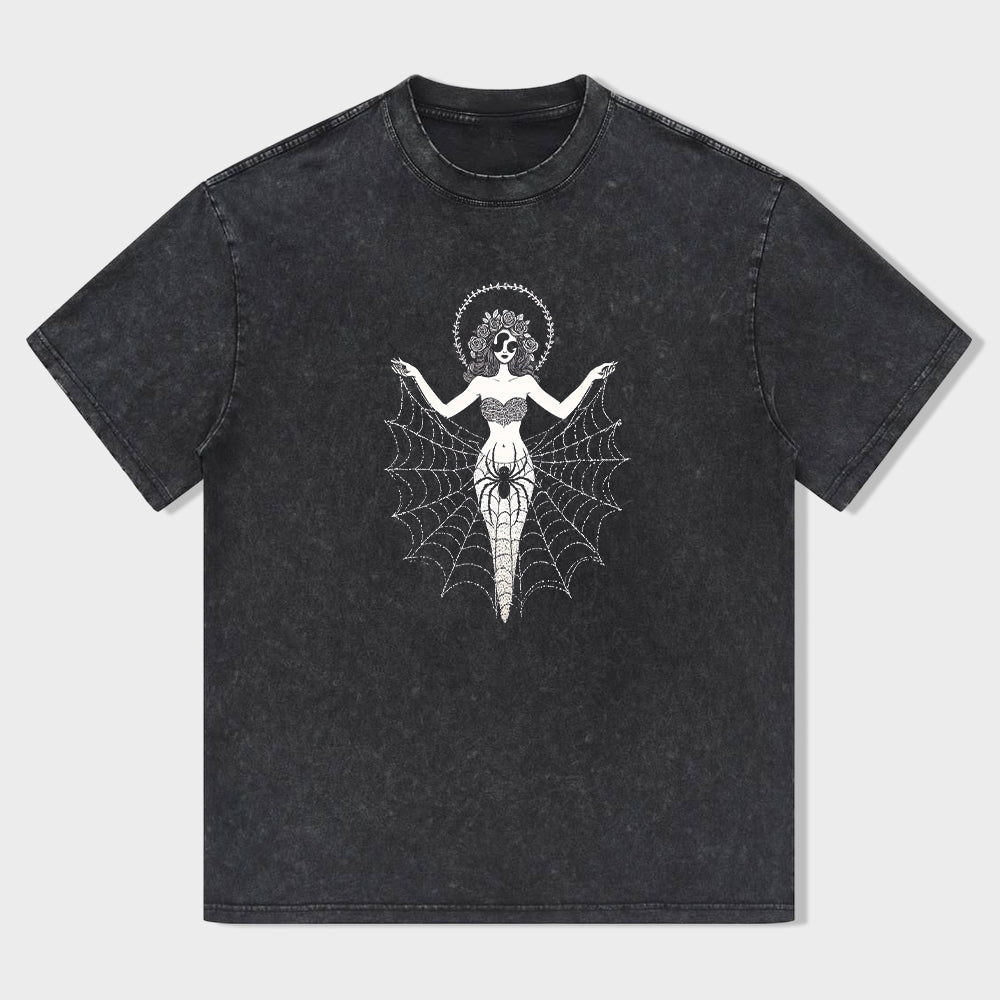 Spiderweb Mermaid Graphic T-Shirt