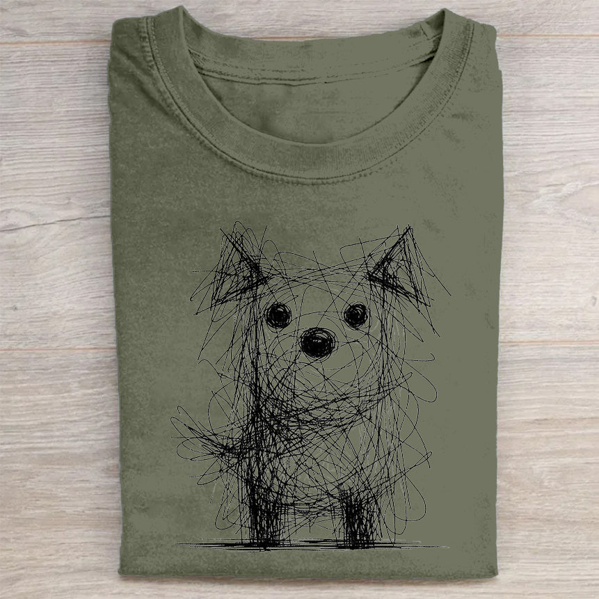 Cute Dog Graphic Design T-Shirt