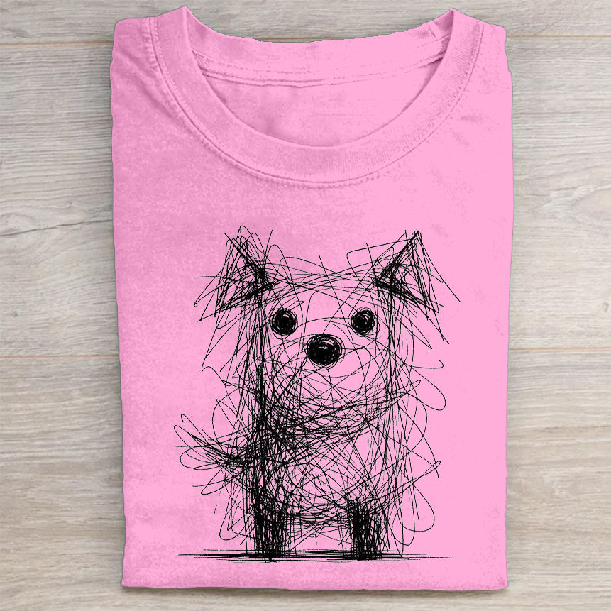 Cute Dog Graphic Design T-Shirt