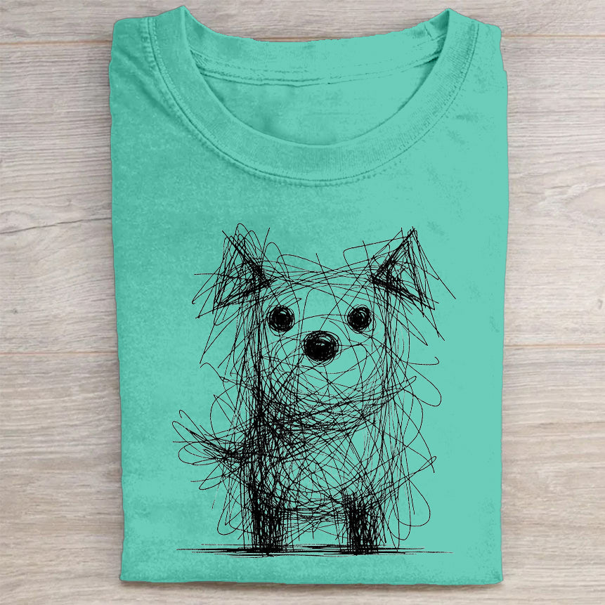 Cute Dog Graphic Design T-Shirt