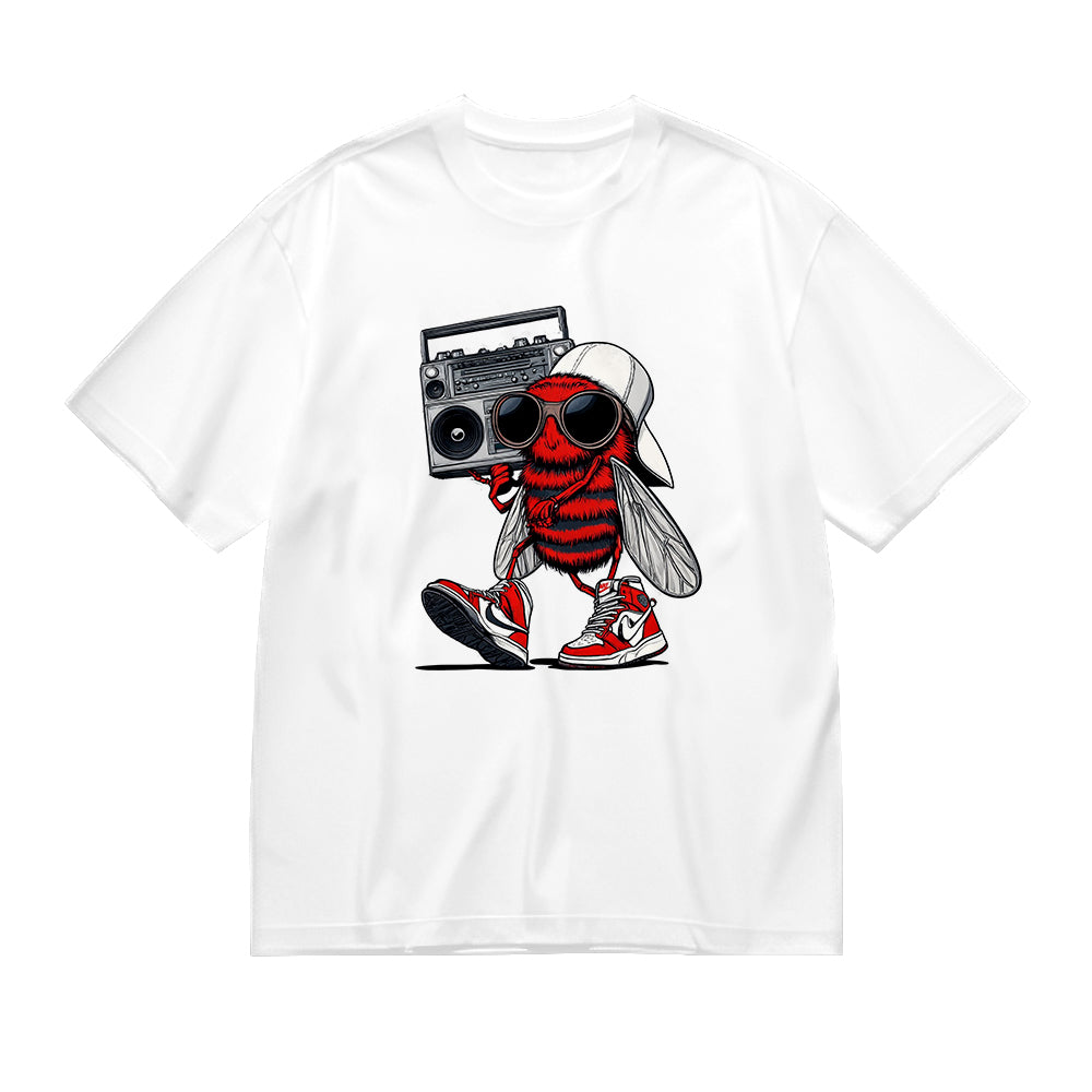 Cute Bee with Boombox Graphic T-Shirt