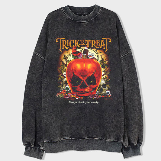 Candy Fright Night Acid Wash Sweatshirt