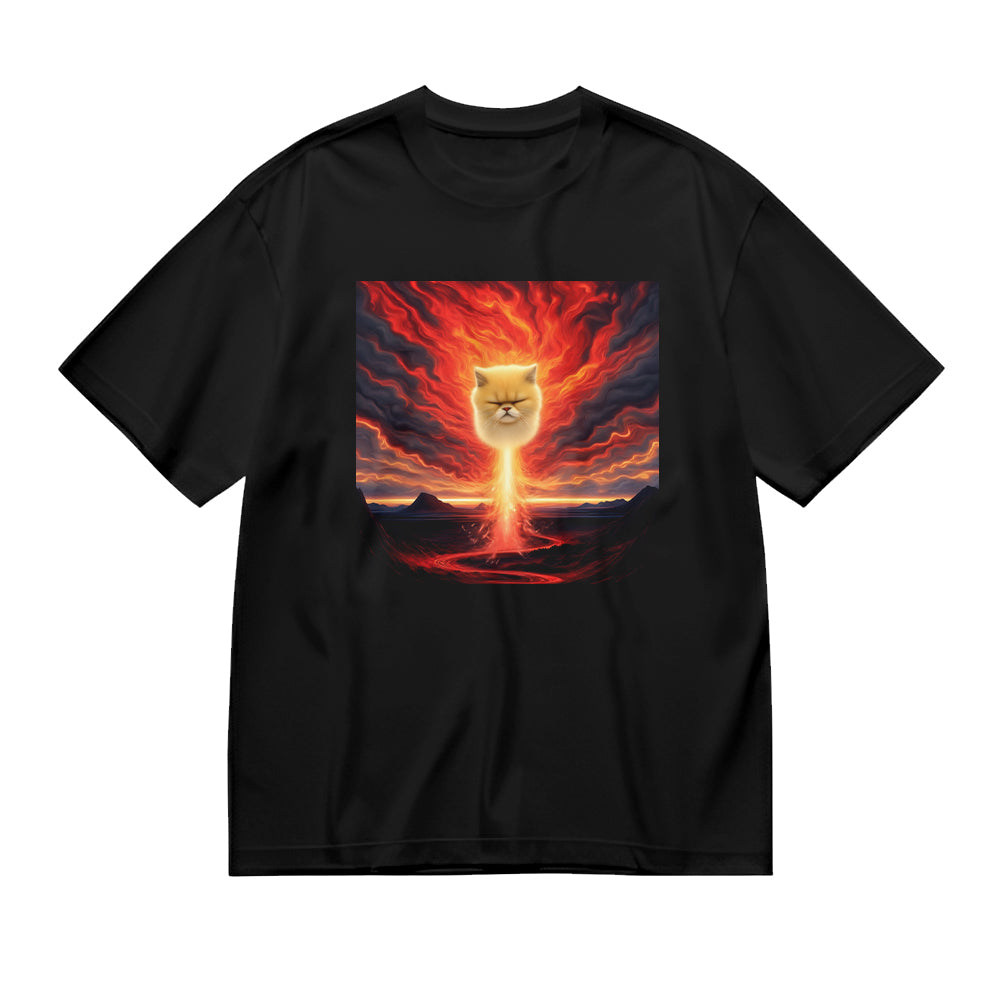 Flaming Cat Graphic T-Shirt