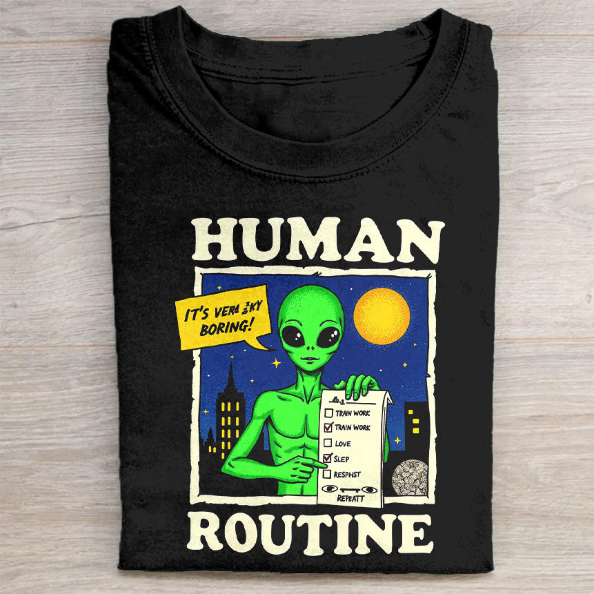 Human Routine Alien Graphic T-Shirt