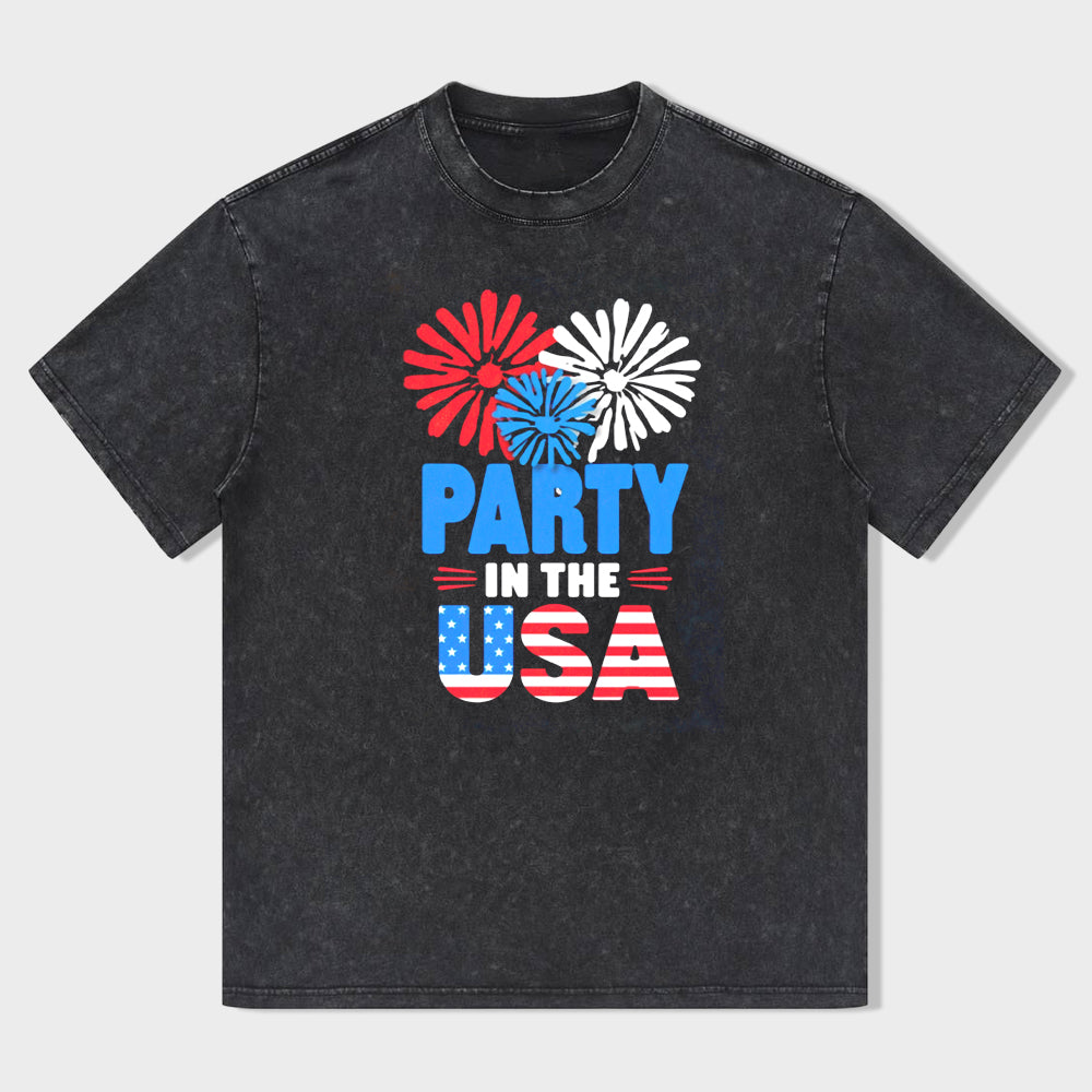 Party in the USA Fireworks Graphic T-Shirt
