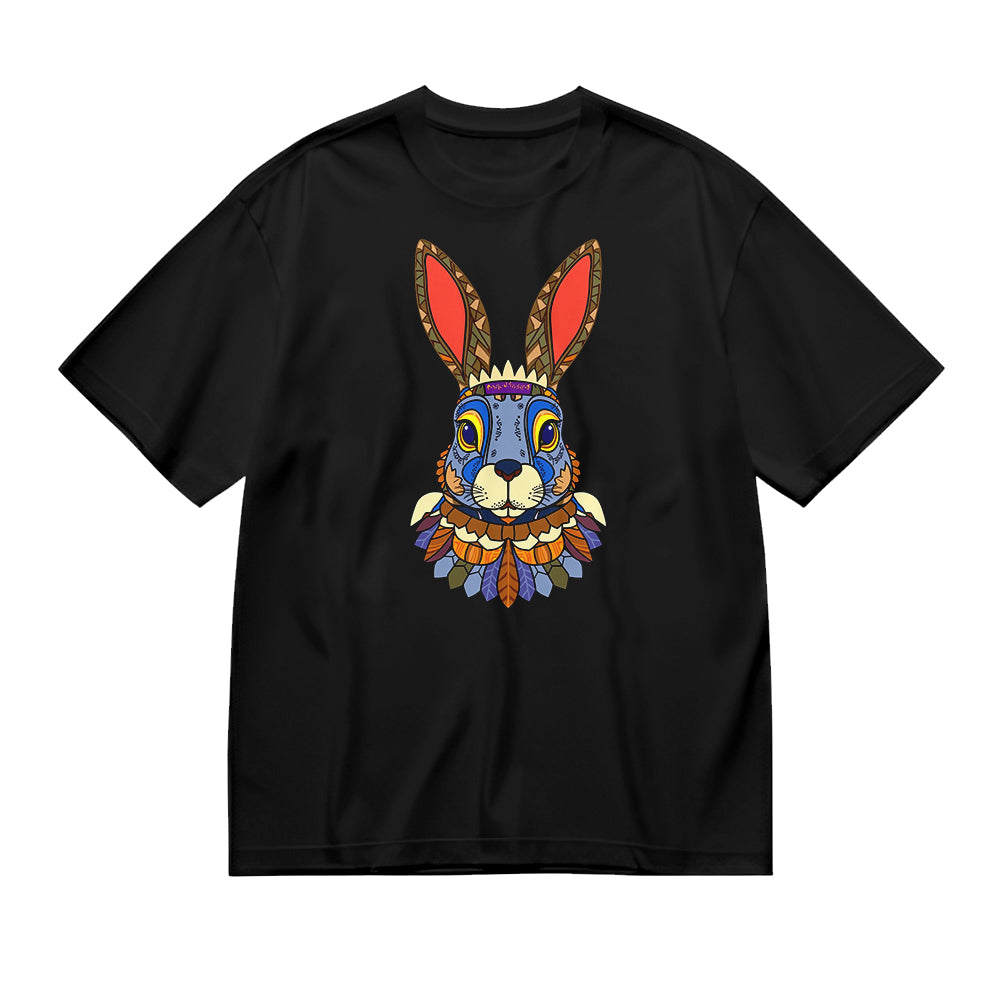 Colorful Tribal Rabbit Graphic T-Shirt