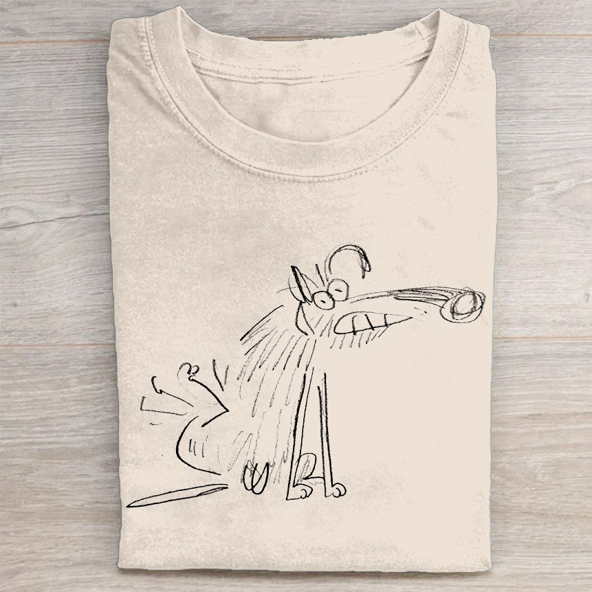 Cute Dog Graphic Design T-Shirt