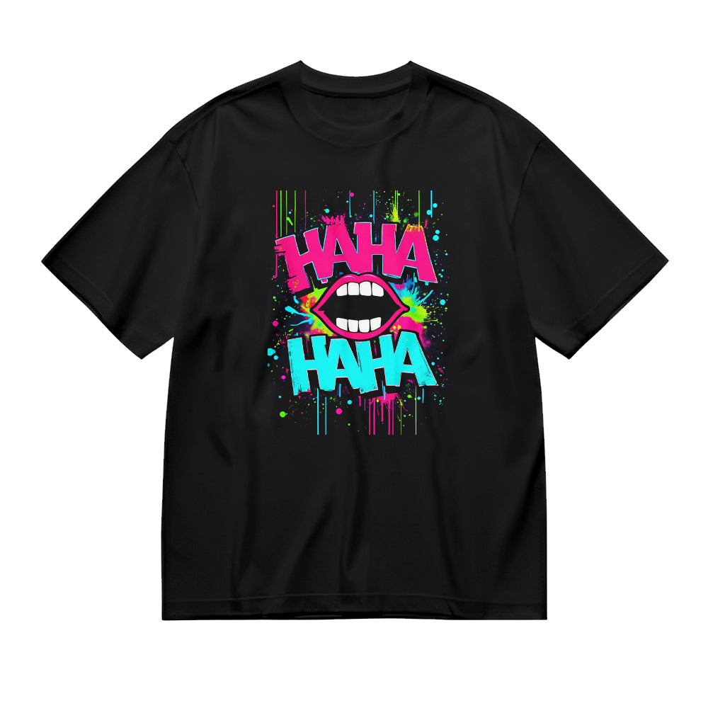 HAHA Graphic Design Black T-Shirt