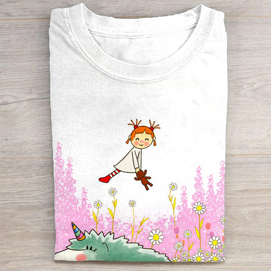 Cute Unicorn and Fairy Graphic T-Shirt