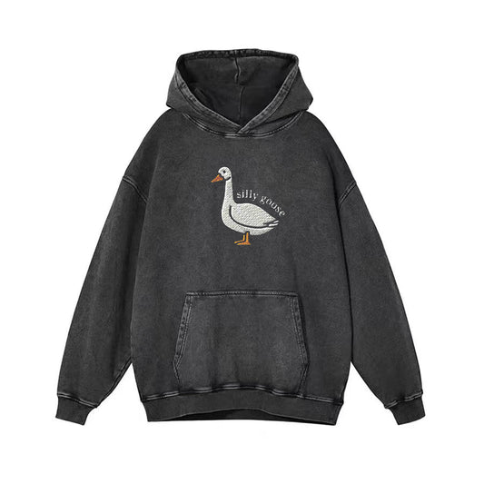 Silly Goose Embroidered Unisex Hoodie