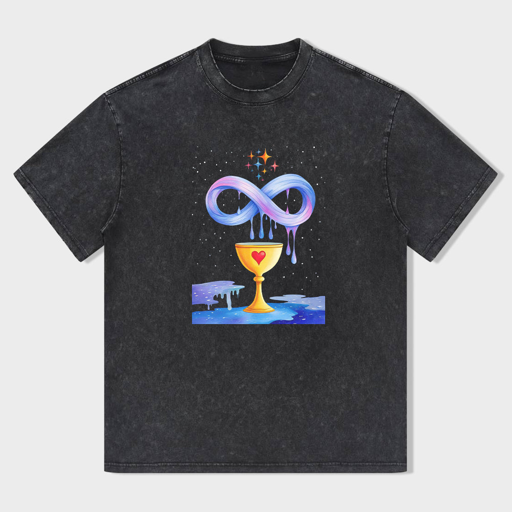 Infinite Galaxy Chalice Design Men's Graphic T-Shirt