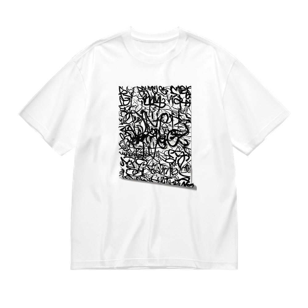 Abstract Black and White Graphic T-Shirt