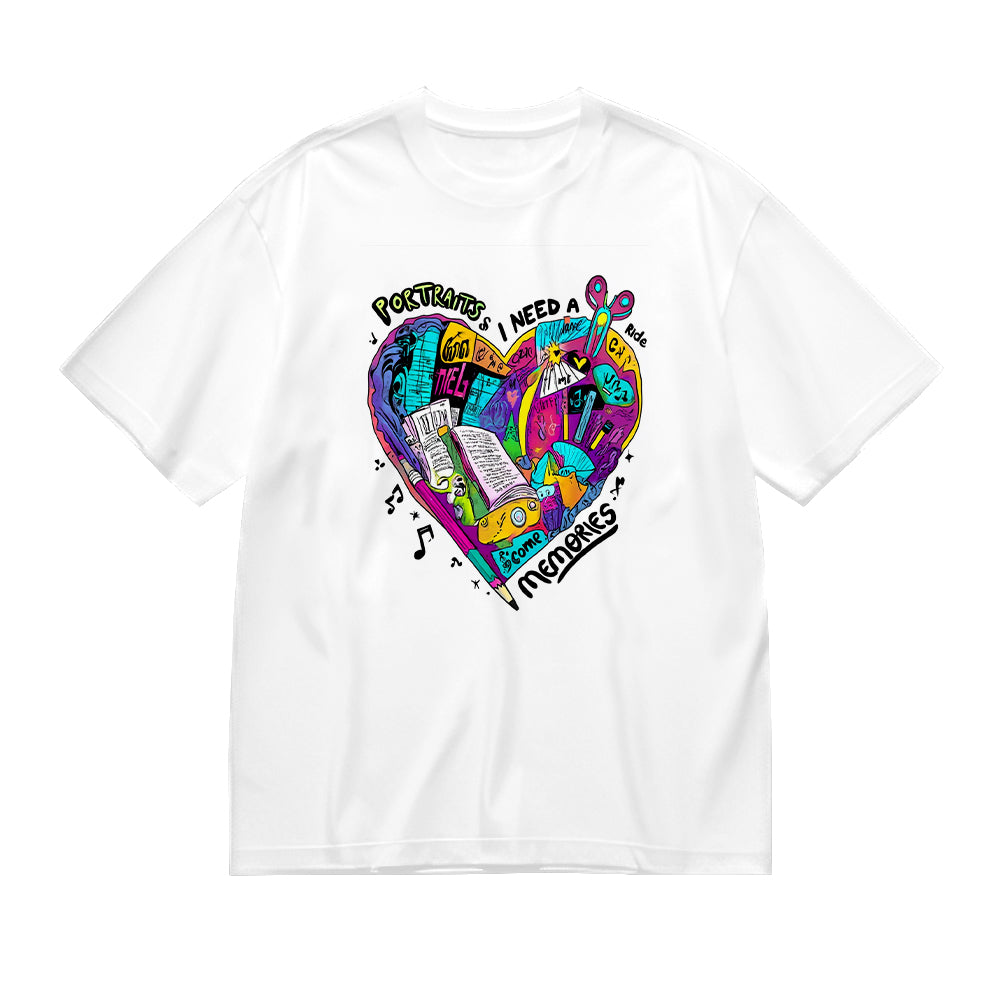 Colorful Heart Graphic T-Shirt