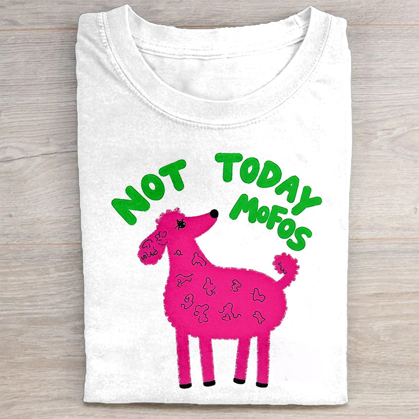 Not Today Mars Funny Pink Goat Graphic T-Shirt