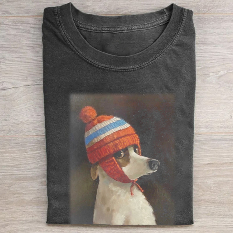 PUPPIES WITH COLD HATS T-SHIRT