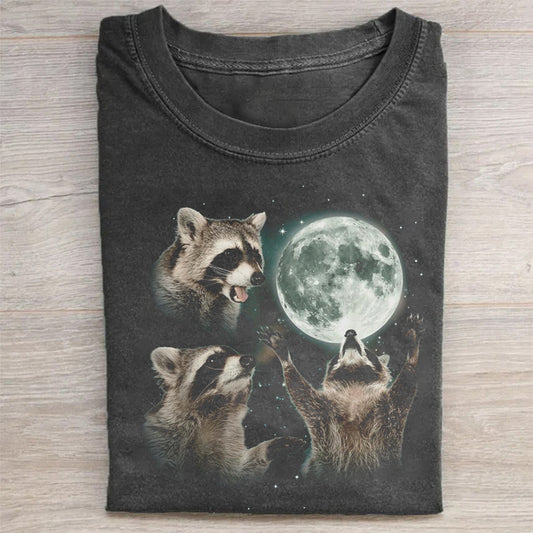 Three Raccoons Moon T-shirt