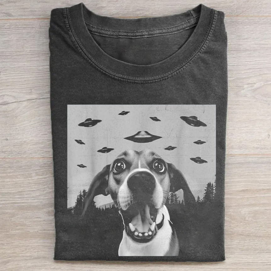 Alien UFO Funny Beagle Dog Lover Men Women Kids T-Shirt