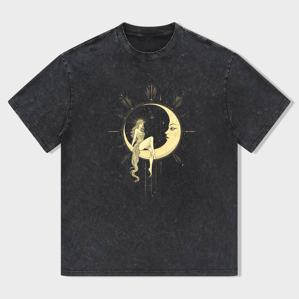 Mystical Moon Design Graphic T-Shirt