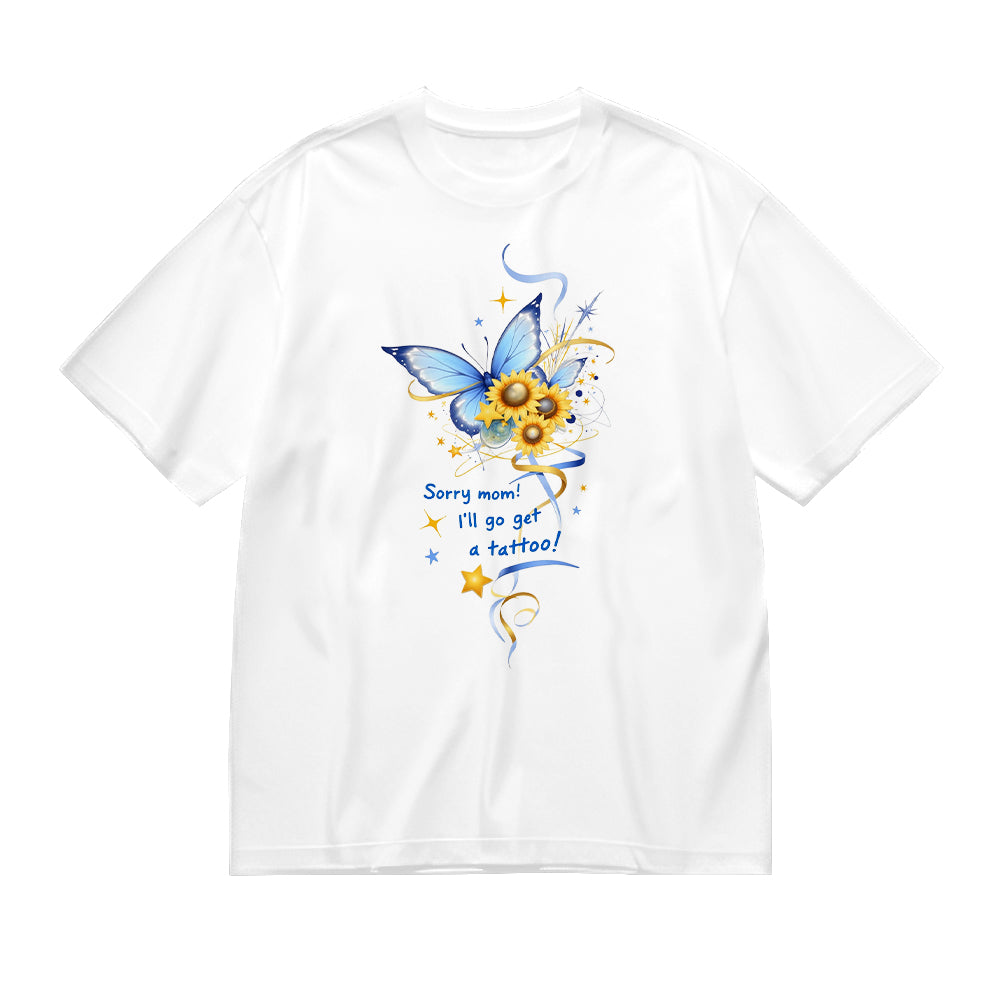 Blue Butterfly Graphic T-Shirt