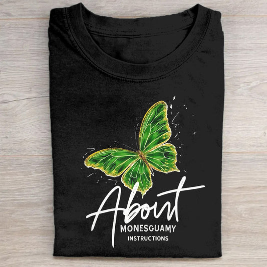 Green Butterfly Graphic T-Shirt for Men and Women - Casual Short Sleeve Tee