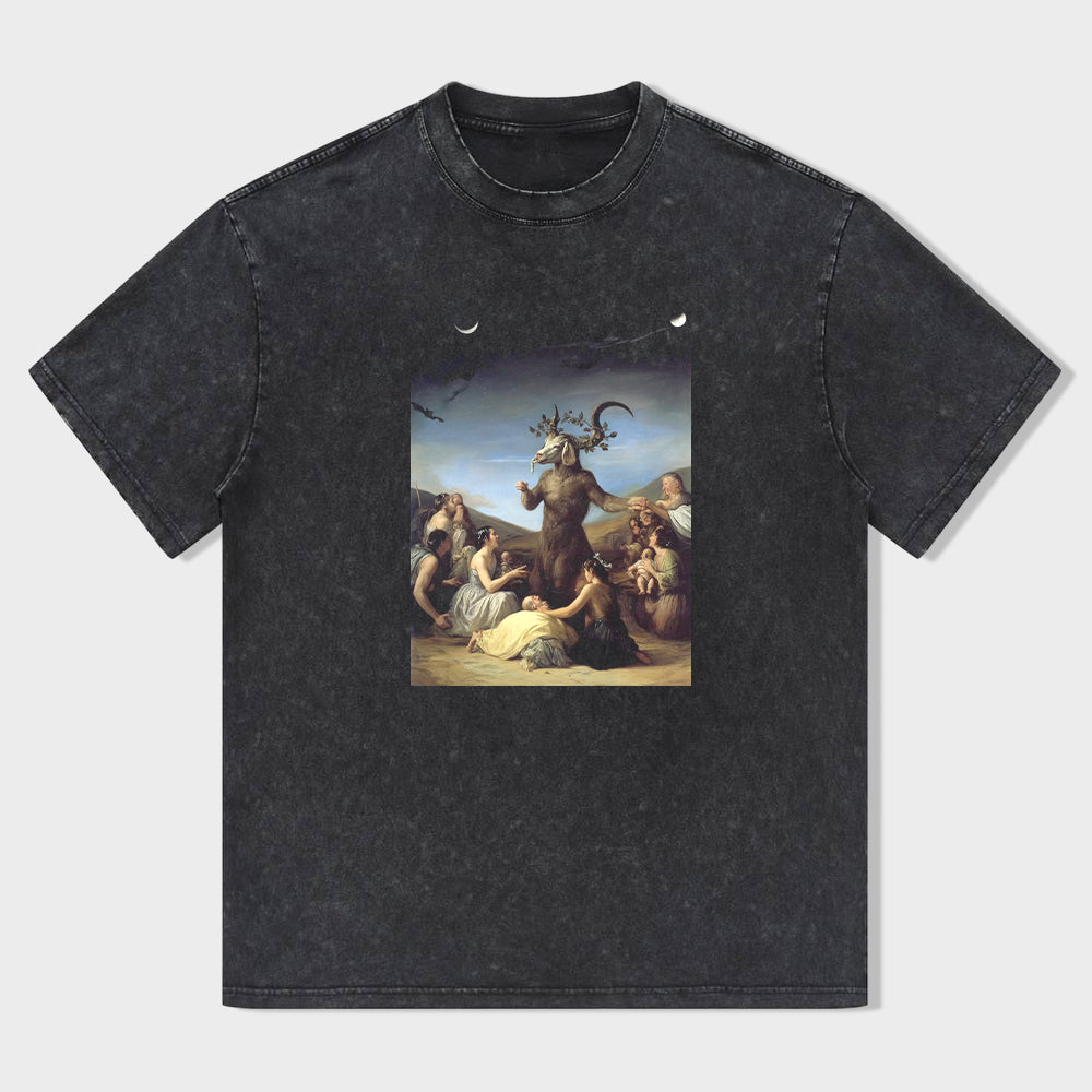 Dark Gray T-Shirt with Classic Art Print for Men Women - Comfortable Casual Tee