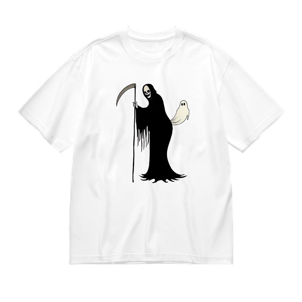 Grim Reaper and Ghost Graphic T-Shirt