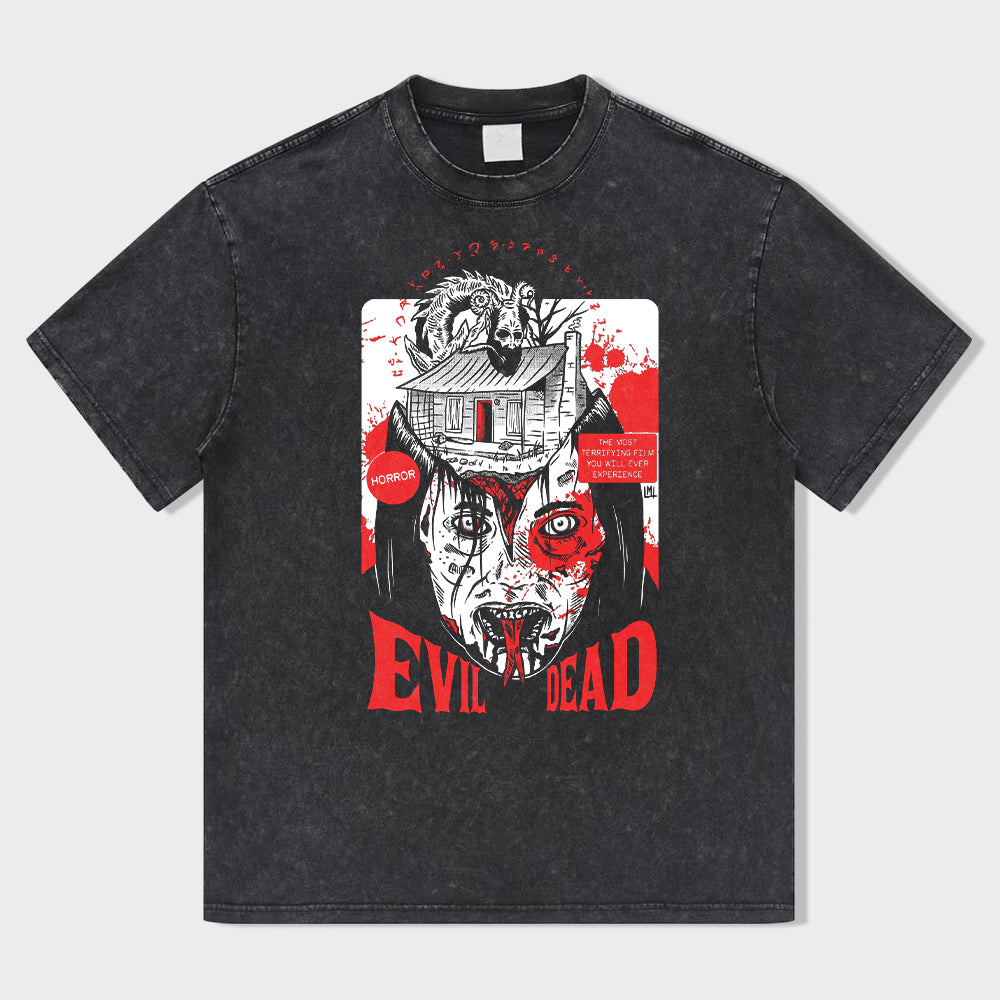 Terror Labyrinth - Night of Evil Acid Wash T-Shirt - heygraff
