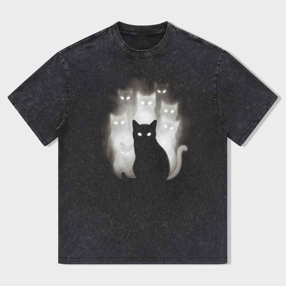 Glow in the Dark Cat Design Unisex T-Shirt