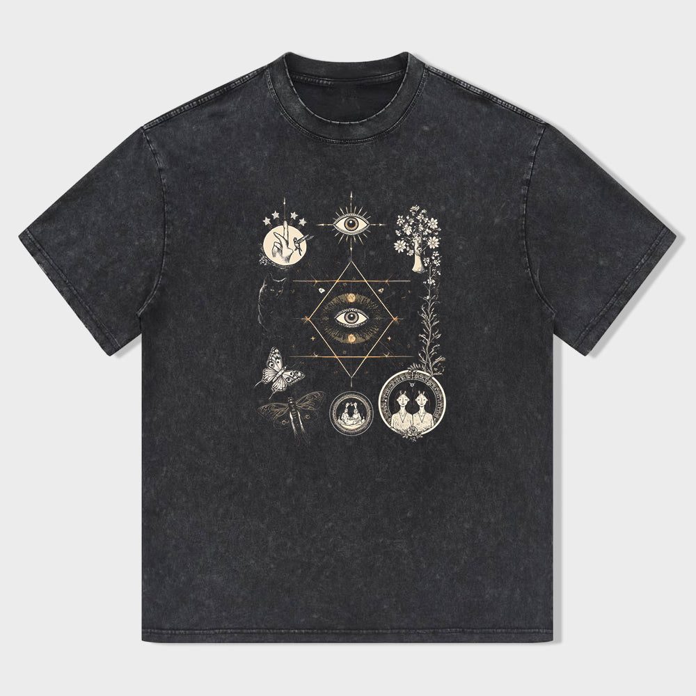 Mystical Eye Design Graphic Tee for Men Women Unisex Cotton T-Shirt