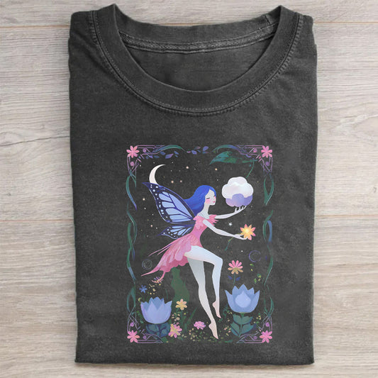 Fairy Garden Print Women's Graphic T-Shirt