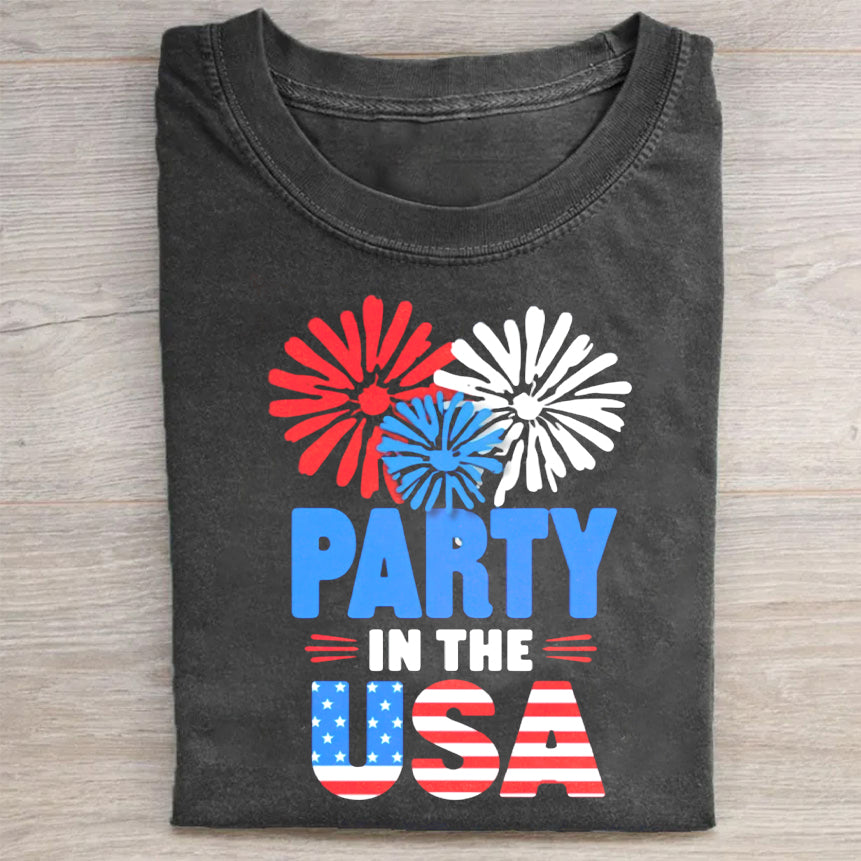 Party in the USA Fireworks Graphic T-Shirt