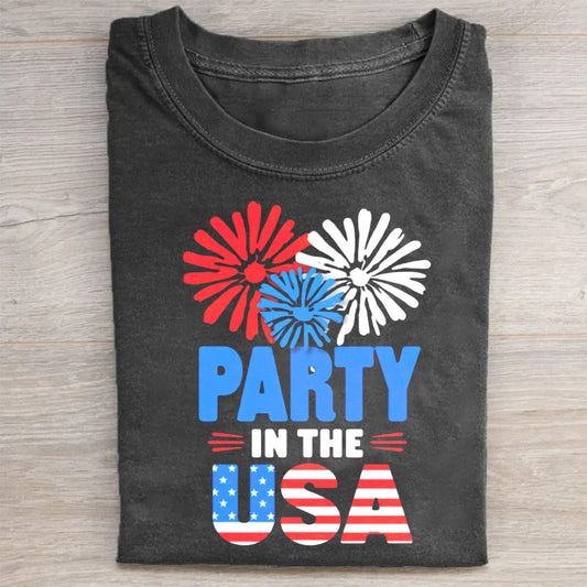 Party in the USA Fireworks Graphic T-Shirt