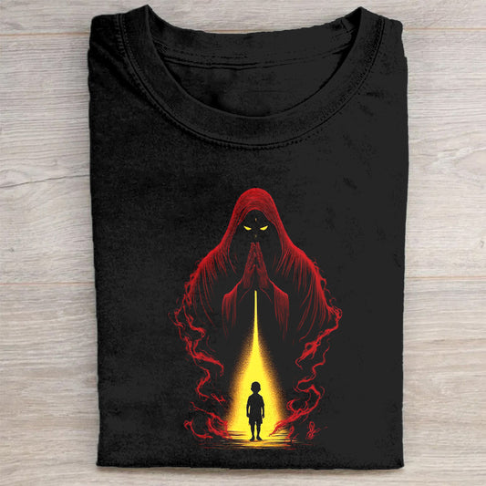 Mystical Flame Cloak Graphic T-Shirt for Men Women Unisex Casual Short Sleeve Tee Shirt with Unique Design Art Print T-Shirt