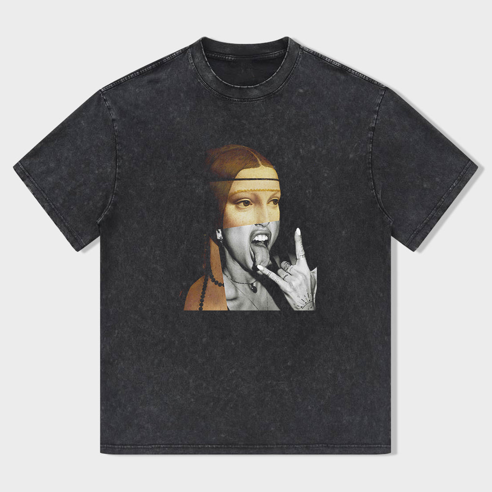 Artistic Graphic Print T-Shirt with Unique Design for Men Women Casual Wear Fashion Tee