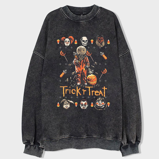 Ghost Mask Acid Wash Sweatshirt