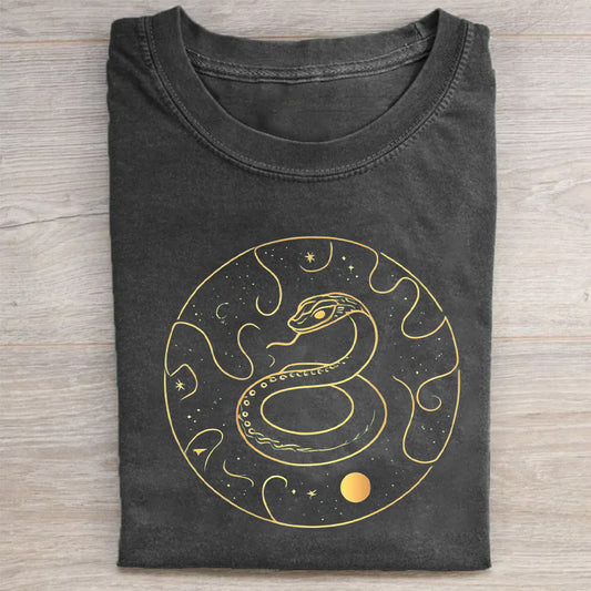 Cosmic Snake Design Graphic T-Shirt