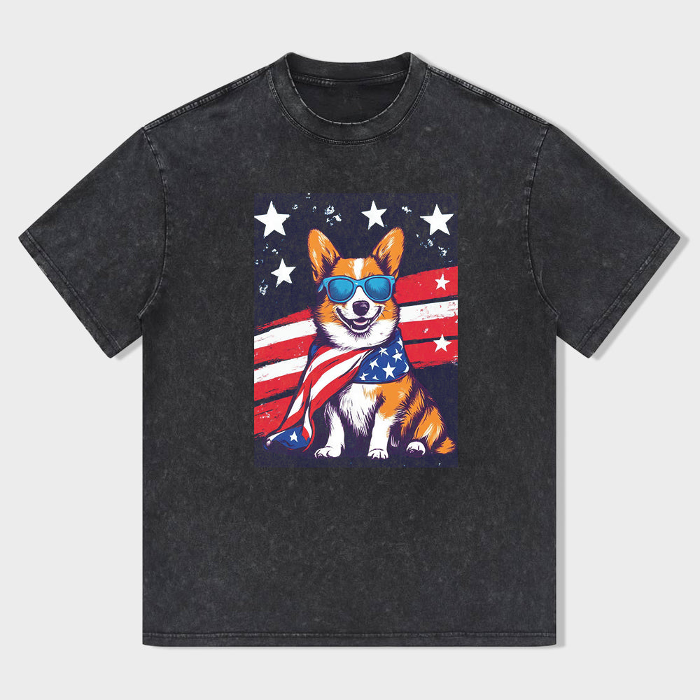 Patriotic Corgi Dog T-Shirt