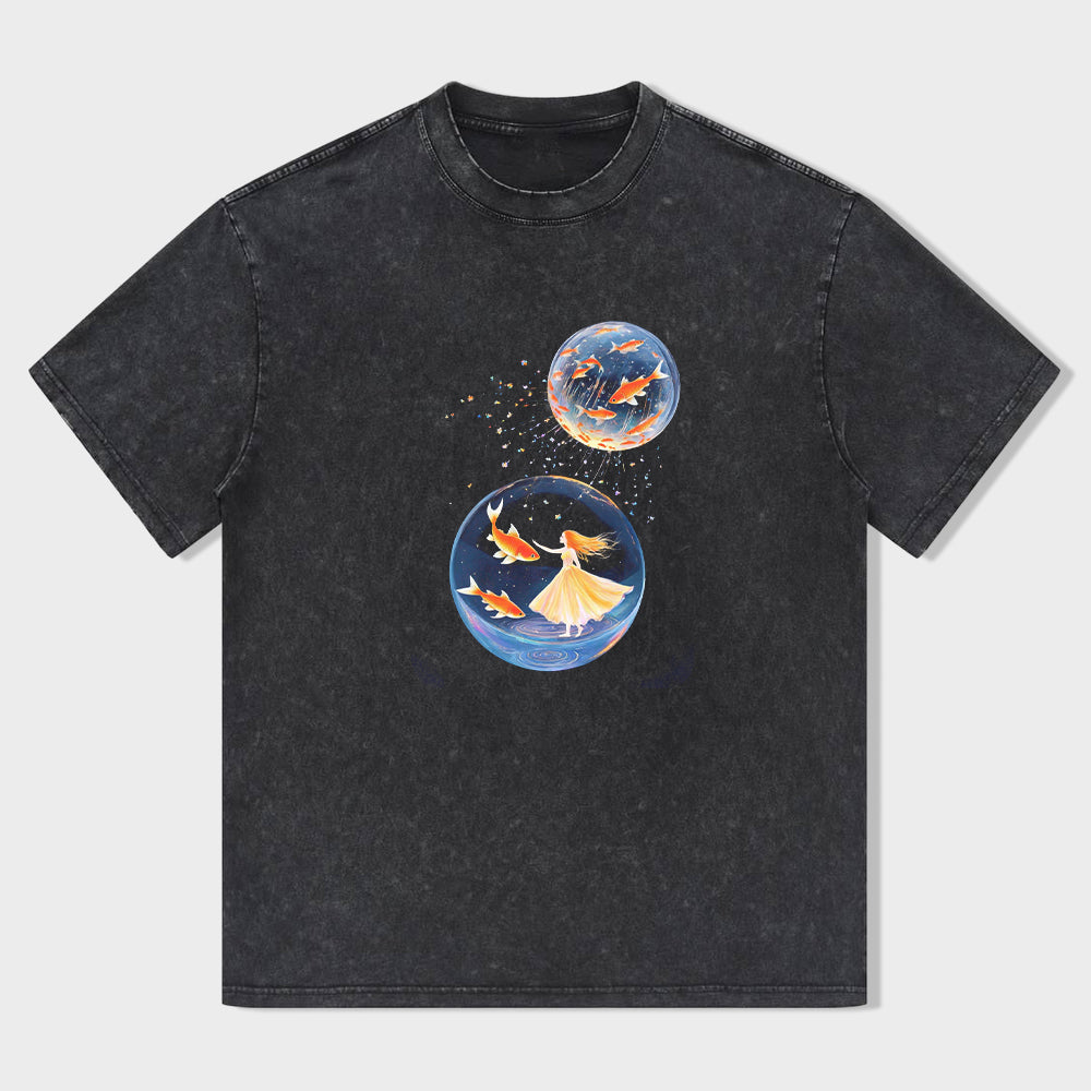 Unisex Oversized T-Shirt with Space Dance Graphic Design - Comfortable Casual Tee