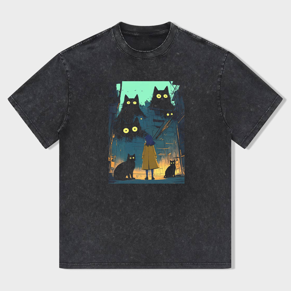 Cute Cat Illustration Graphic T-Shirt