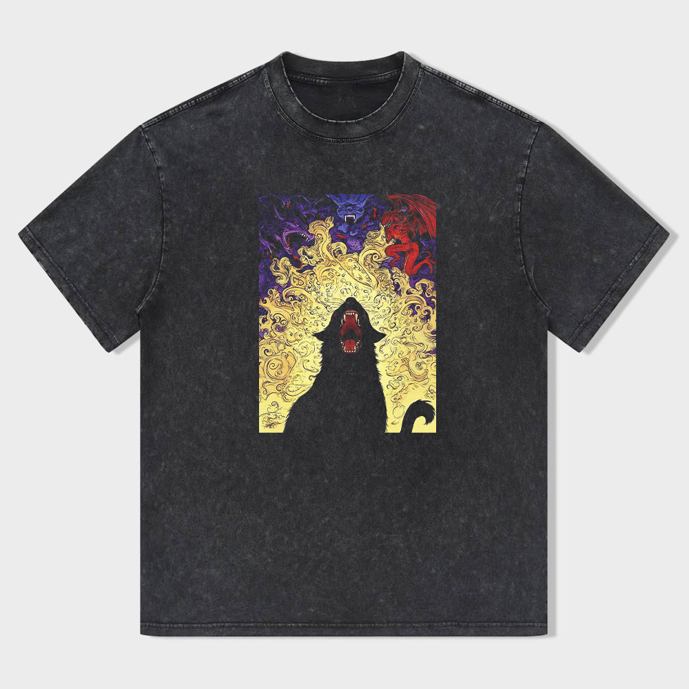 Mystical Cat Art Graphic T-Shirt for Men Women Unisex Casual Cotton Tee with Unique Design T-Shirt