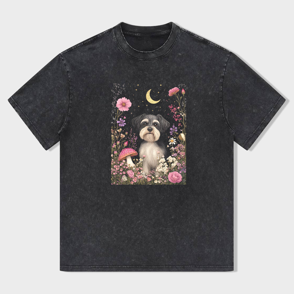 Cute Dog in Garden Graphic T-Shirt